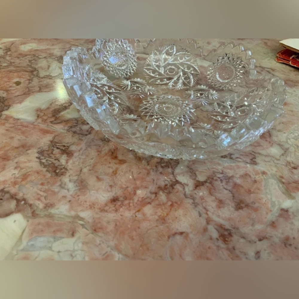 Vintage clear glass candy nut 5” bowl